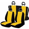 Generico Coprisedili Auto in Cotone per Fiat Panda (2003/2012), Giallo/Nero, Made in Italy, Set Completo, Versioni Sedili Posteriori (5 posti schienale intero)