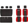 Lupex Shop Copri-sedili Auto Compatibili Panda Terza Serie Metano Versione Intera | Nero Rosso | Set Copri-Sedile Anteriori e Posteriori | Logo Ricamato | Airbag Compatibile | Accessori Auto