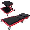 Froadp 2 in 1 Sgabelli da Officina con Morbido Cuscino, Carrello da Officina in Metallo con 6 Ruote Girevoli a 360°, Sedia a Rotelle da Officina Pieghevole, Portata Fino a 150 kg(92x44x12cm)