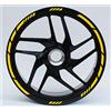 DualColorStampe Adesivi strisce moto 17 POLLICI Compatibili con Ducati Suzuki Kawasaki Honda Triumph cerchi cerchioni gomme COD.D0059(Giallo)