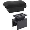 SOHINI Bracciolo Auto Per Hyundai Per I20 2021 2022 2023 2024 Bracciolo Box Auto Bracciolo Box Parti Interne Scatola Portaoggetti Accessori Auto Poggiabraccio Auto(A2 Black line NO USB)