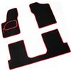 Generico Tappetini Tappeti auto in Moquette Nera con Bordino Rosso Antiscivolo Specifici su Misura per 600 Seicento Sporting Prodotte dal 1998 in poi con Posteriore intero - 131396-R