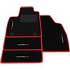 Somer Car Kit Tappetini Auto compatibili con MG 3 Hybrid+ 2024-2026 | Set Tappeti in Moquette, Bandiera Italia, bordo rosso, Tappeto auto su misura