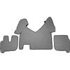 Generic Set di tappetini per auto e copertura per tunnel del motore per IVECO Stralis Hi-Way Automatico a guida a sinistra in eco-pelle trapuntata a 3 strati in grigio