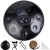 Generic Kurd Minor 440 Hz Handpan, tamburo a mano in acciaio inox con custodia in viola, 10 note strumento musicale per adulti, 56 cm