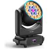 Osusuent 19x20W Teste Mobili LED RGBW Zoom Wash Beam Luci da Discoteca con Striscia LED d-mx512 Sound-Active per Palcetti Feste Club DJ Matrimoni