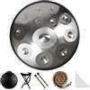 Generic Kurd Minor 440 Hz Handpan, tamburo a mano in acciaio inox con custodia in viola, 10 note strumento musicale per adulti, 56 cm
