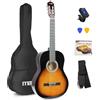 MAX SoloArt Sunburst Kit Starter per Chitarra Acustica, Set Completo di Chitarre per Principianti a Grandezza Naturale con Accessori, Bundle Starter per Nuovi Suonatori