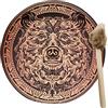 Pomurom Tamburo sciamanico, 25 cm, con manico a tamburo, tamburo sciamanico fatto a mano, in legno, per musica spirituale, guarigione del suono, meditazione, decorazione della casa, strumenti a percussione