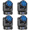 Fieryzeal 4PCS 7X40W Teste Mobili Luci Led RGBW Discoteca Teste Mobili Beam Funzione Zoom Effetto per Natale feste concerti matrimoni Discoteca eventi Bar Club luci discoteca