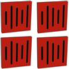 Keyhelm Pannello Fonoassorbente Wave Wood MDF Line 25x25cm verniciato RAL 3020 (Rosso traffico) - Pacco da 4