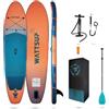 Wattsup - SUP Stand Up Paddle gonfiabile F11 11' - 335x81x15 cm Dropstitch - Pacchetto completo: Pagaia, Leash, Pompa, Borsa da trasporto - Fino a 150 kg - Blu