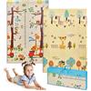 ms babyworld trendy - tappeto gioco per bambini - disponibile in 3 dimensioni a scelta - double-face, tappeto molto imbottito (1 cm) - con borsa per il trasporto. (Tigre/Giraffa, 120 * 120)