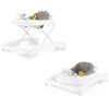 LIFEZEAL 4 in 1 Girello Neonato 6-14 mesi, Girello per Bambini Pieghevole, Primi Passi con 3 Altezze Regolabili, Giocattolo Rimovibile, Sedile Confortevole e Ruote, Baby Walker Portata 12 kg (grigio)