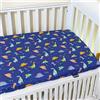 Odot Lenzuolo con angoli Lenzuola Carrozzina Neonato, Lenzuola da Culla Bambino Coprimaterasso, Lenzuola Navicella con Angoli Elasticizzati Lenzuola per Culla (130x70cm,blu)