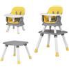 LIFEZEAL Seggiolone per Bambini, in PP, Portata 25 kg, Sedia per Bambini con Vassoio e Rivestimento in Tessuto Rimovibile, Seggiolone Combinato con Cintura di Sicurezza, 7-36 Mesi (giallo)