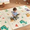 CASABEL Tappeto Gioco Evolutivo 180×150 cm, Pieghevole, Impermeabile e Spesso, Fantasia Dinosauro, Grande Formato, Colorato, Facile da Riporre e Trasportare