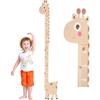 XLSBZ Metro per bambini in legno con motivo animali, 50 - 180 cm, listello graduato, decorazione da parete per cameretta dei bambini e dei bambini, barra dosatrice come puzzle (colore legno)