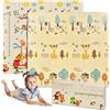 ms babyworld trendy - tappeto gioco per bambini - disponibile in 3 dimensioni a scelta - double-face, tappeto molto imbottito (1 cm) - con borsa per il trasporto. (Tigre/Giraffa, 200 * 180)
