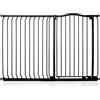 Safetots Cancelletto di Sicurezza Extra Alto con Parte Superiore Incurvata, 134cm - 143cm, Nero Opaco, Extra Alto con 100cm di Altezza, Montaggio a Pressione per Scale, Barriera di Sicurezza