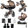 Junama Passeggino Diamond Fluo 2in1 3in1 4in1 (03 - marrone, 4in1 con base ISOFIX)