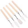 Uonlytech Set di 5 Spatole per Pittura in Legno Argento per Mescolare Colori