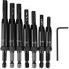 Buachois 7 Pezzi Punte da Trapano per Cerniere,Center Set di Punte da Trapano con Codolo Esagonale,Cerniera Autocentrante per Fori di Perforazione Hardware per la Lavorazione del Legno