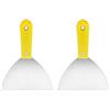 QUARKZMAN 2pz Spatola in Acciaio al Carbonio 6 Raschietto Flessibile Stucco Cartongesso Manico in Plastica per Carta Parati Nastratura Raschiatura Vernice, Giallo