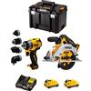DeWALT Kit D12K207 (Sega Circolare DCS512 + Trapano Avvitatore DCD703 + 2 batterie 3,0 Ah + caricabatterie + TSTAK VI)