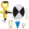 Copkim Set di dischi Secchi in plastica da 7,87 pollici con quadrante bianco e nero, cono in acciaio, linea di tenuta e metro a nastro da 30,5 m per misurazioni di chiarezza