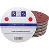 SBS Dischi abrasivi | ø 125mm | grano 240| 8 Fori | 50 pezzi - per grinder rotativu