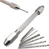Aprilsunnyzone Morsa a perno con doppi mandrini e 10 punte da trapano per riparazione orologi gioielli prototipazione PCB intaglio ambra e foratura di piccole parti