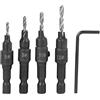 DIRBAK KIT PUNTE TRAPANO IN ACCIAIO AL CARBONIO CONTROMANICOTTO REGOLABILE CHIAVE ESAGONALE A CAMBIO RAPIDO PER LAVORAZIONE DEL LEGNO