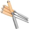 DEARMAMY Set 4 Pezzi Scalpelli per Intaglio Legno Teste Semitonde in Acciaio al Carbonio, Finiture Lisce, Dimensioni 6/12/18/24 Mm, Adatto per Creazioni Artistiche e Lavorazioni