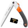 REXBETI Sega pieghevole, resistente lama extra lunga da 27,9 cm, sega a mano per legno da campeggio, sega per potatura di legno secco con denti duri, acciaio SK-5 di qualità