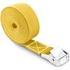 HLHLH Cinghie di fissaggio con fibbia da 1 m/2 m for auto, moto, bici, corda traino in metallo, cricchetto resistente for bagagli(Yellow,1m)