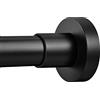 EBOATOP Asta per tenda da doccia, non arrugginisce, non si fora, antiscivolo, a molla, 109,2-185,4 cm, in acciaio inox, nero opaco