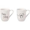 Villeroy & Boch - Statement set di tazze Happy Birthday 2pcs, 280 ml, porcellana Premium, bianco
