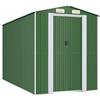 vidaXL Capanno da Giardino Verde 192x357x223 cm Acciaio Zincato