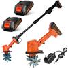 CRMARKM Fresa elettrica da giardino 21v a batteria,Fresatrice elettrica da giardino,Coltivatore a batteria,235 giri/min,Larghezza di lavorazione 10 cm,profondità di lavoro 10 cm,Per giardino,campo di ortaggi(