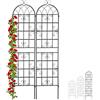 Relaxdays Griglia per Rampicanti, Set da 2 Pannelli da Piantare per Piante, 220 x 50 cm, Traliccio Giardinaggio, Nero