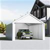 UISEBRT Garage per tenda 4 x 6 m - tettoia e tenda da campeggio in un unico - riparo e tenda da pascolo con robusto telone in PE, telaio in acciaio, rinforzo sul tetto e sul pavimento, resistente alle