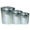 Il Campo CDF03477 Bidone Zincato con Coperchio, Zincato, 41x37x37 cm