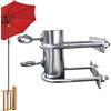 Nexoria Supporto per ombrellone da balcone, supporto per ombrellone da balcone, in metallo, supporto per ombrellone da balcone, morsetto flessibile, supporto per ombrellone da giardino, terrazze (L)