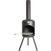 BonFeu BonSelo Nero - Braciere da Giardino - Braciere - Bracere - Bracere da Esterni - Braciere da Esterno - Braciere da Interno - Acciaio - 39 x 39 x 148 cm
