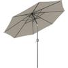 Outsunny Ombrellone da Esterni Inclinabile a 8 Stecche con Manovella, Ombrellone da Giardino in Metallo e Poliestere, Ø295x250 cm, Grigio Chiaro