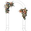 lalaleny Arco per matrimonio in metallo, arco per rose, doppio tubo, arco da giardino, arco per palloncini, giardino, cornice per feste, cerimonie, eventi, 2,2 x 1,5 m (bianco)