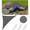 FlySoul Tenda a Vela Parasole Vele Ombreggianti Impermeabile Triangolo Vele Parasole da Giardino Protezione Solare Schermo UV con Fune e Anello D per Terrazze Balconi 4.5x4.5x6.4M