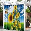 Hiseng Tende Gazebo per Esterno Impermeabili, Motif Girasole 3D Tende da Esterno con Occhielli Tenda per Balcone Idrorepellente 1 Pezzo Tenda Oscurante Termica (180x213cm,Helianthus)