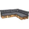 POKAR Set di Cuscini per Europallet Impermeabile da 8 pezzi: 3x 120x80 + 3x 120x40 + 1x 60x40 + 1x 40x40, per Divano da Giardino, senza Pallet, Antracite